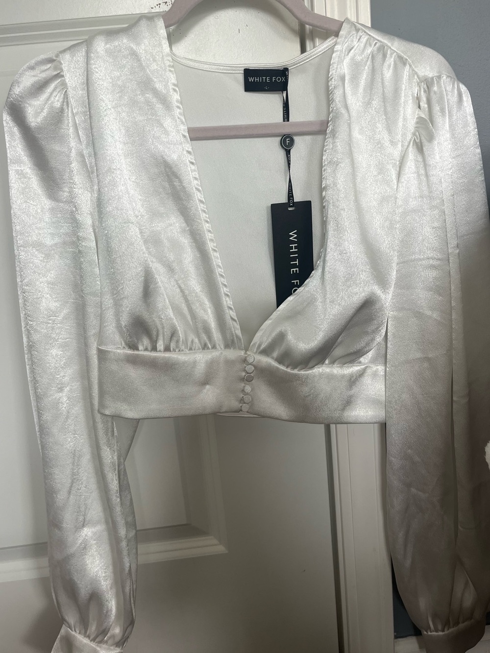 White Fox Satin Blouse